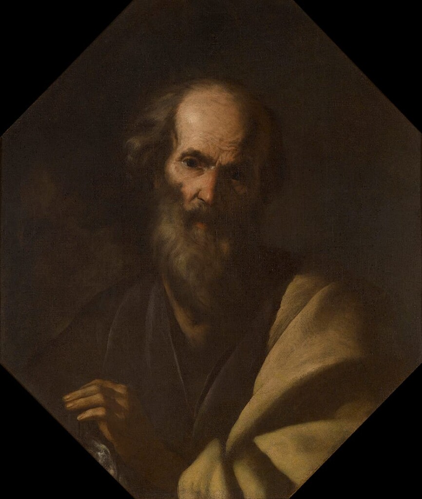 Bernardo Cavallino, Busto di vecchio, olio su tela