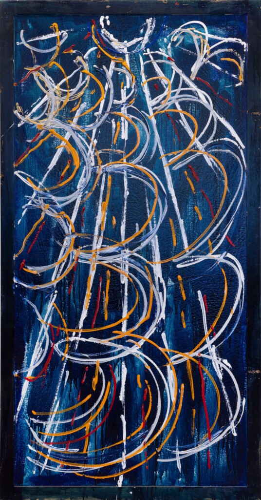 Mario Schifano, Il lungo viaggio del sole fino alla vetrata blu, 1984